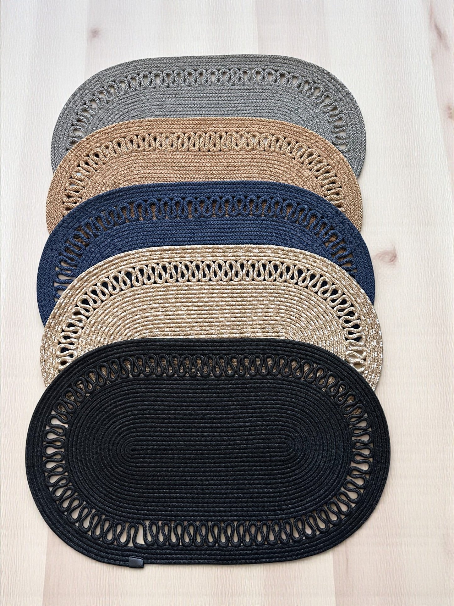 Custom Size Oval Rope Doormat - Jute, Double-Sided Indoor Mat, Colorful Rug for Entryway