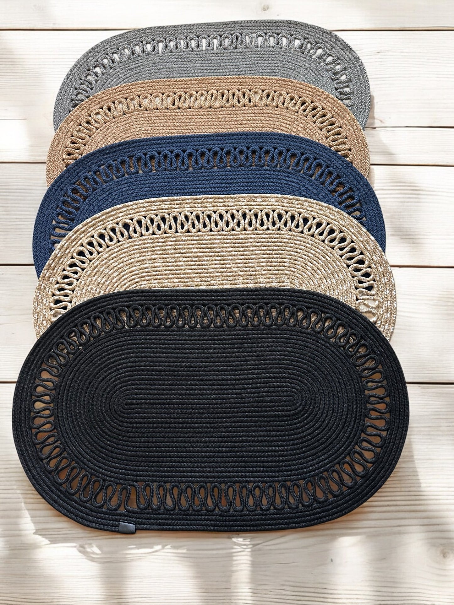 Custom Size Oval Rope Doormat - Jute, Double-Sided Indoor Mat, Colorful Rug for Entryway
