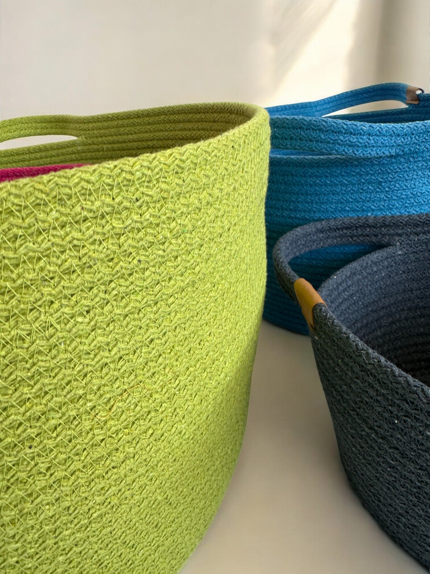 Custom Size Cotton Rope Basket - Colorful Storage Organizer, Customizable Basket for Home, Housewarming Gift
