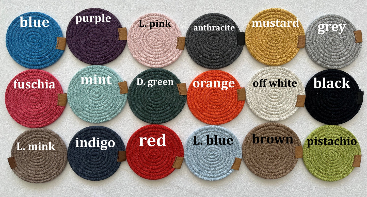 Set of Cotton Rope Coasters - Colorful Table Coasters for Dining Table & Kitchen Décor, Perfect Housewarming Gift