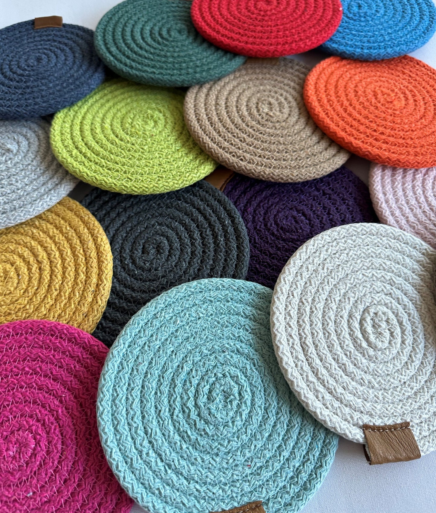 Set of Cotton Rope Coasters - Colorful Table Coasters for Dining Table & Kitchen Décor, Perfect Housewarming Gift