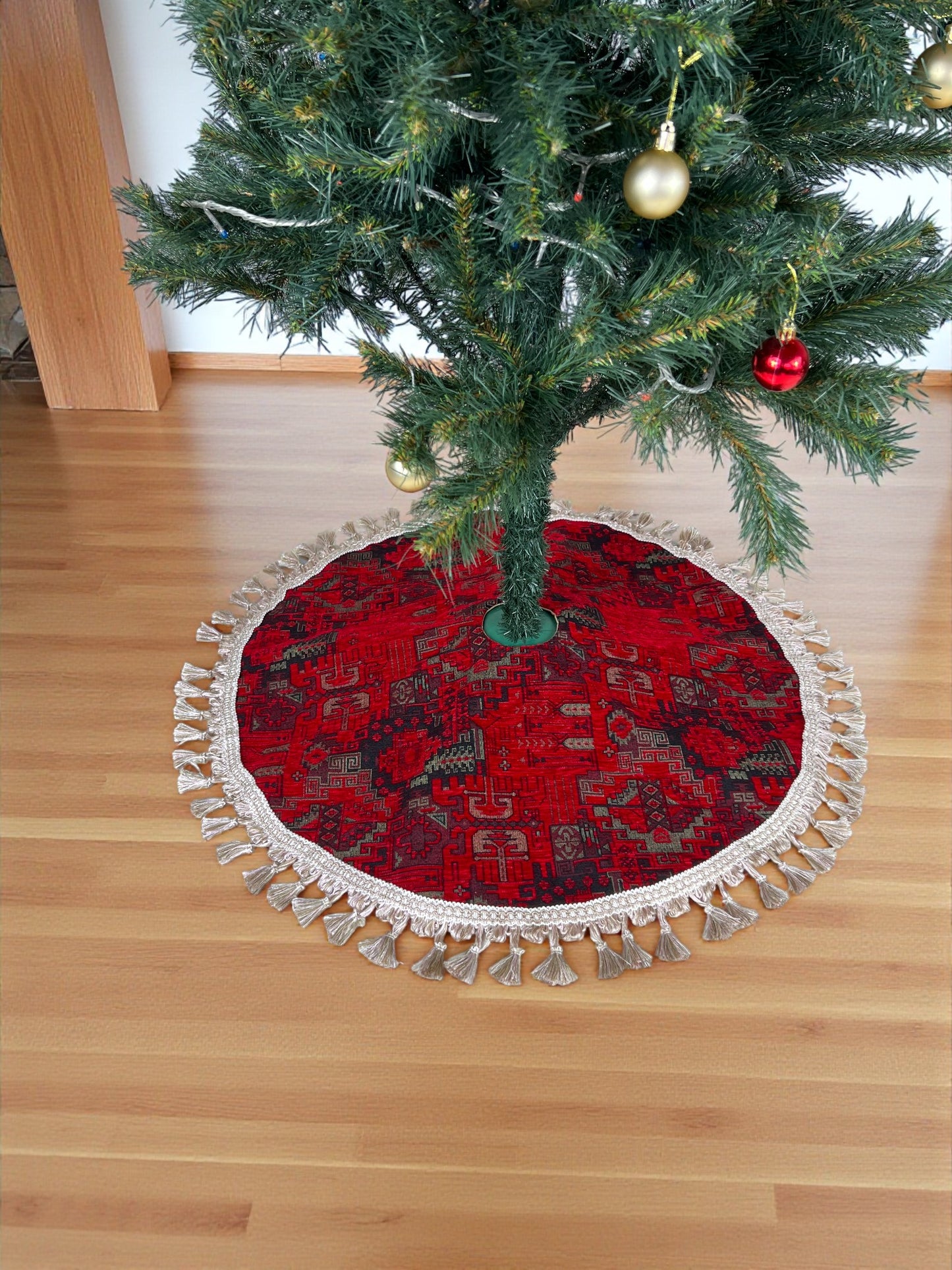 Kilim Design Christmas Tree Skirt | Custom Xmas Tree Skirt | Holiday Decor | Christmas Ornaments & Gifts