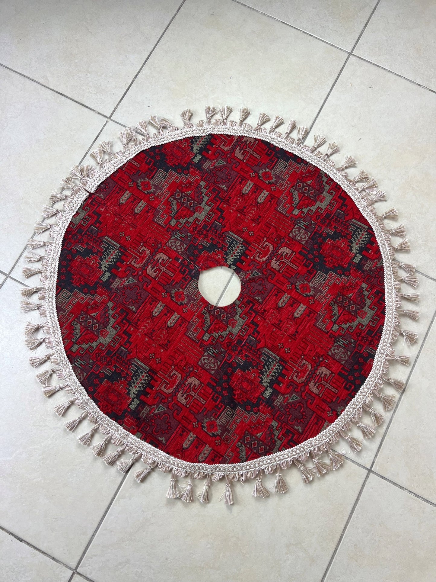 Kilim Design Christmas Tree Skirt | Custom Xmas Tree Skirt | Holiday Decor | Christmas Ornaments & Gifts