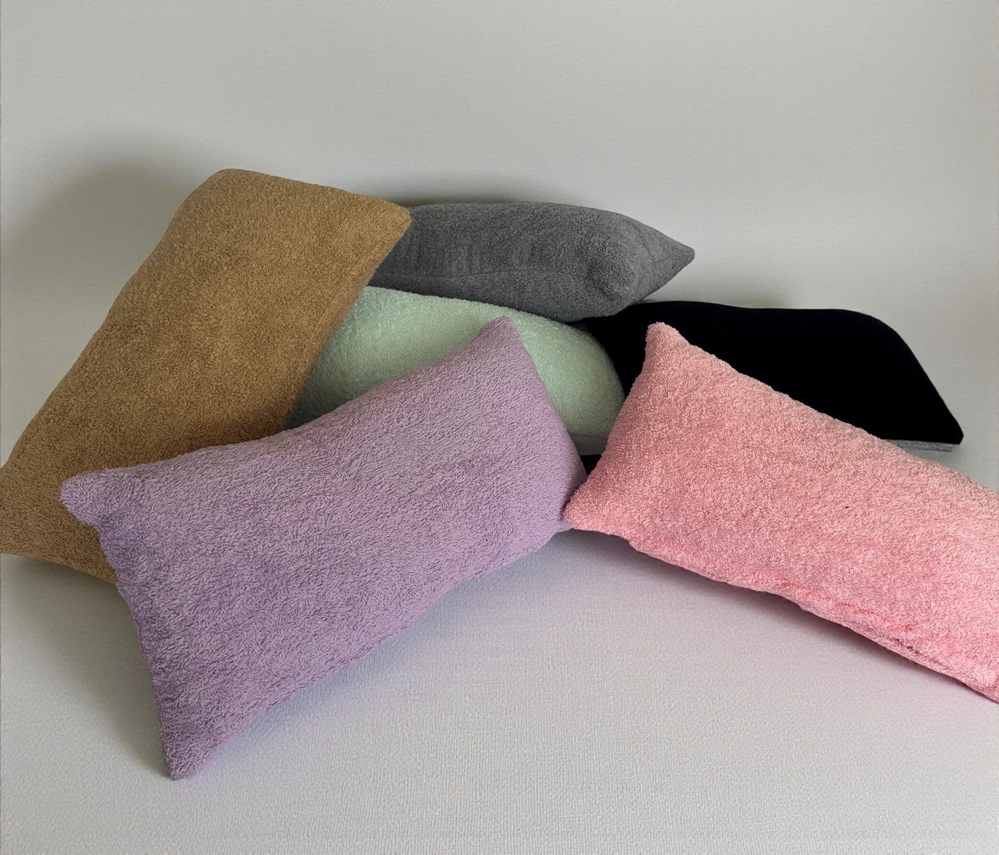 Custom Terry Cloth Pillow Cover - Soft Towelling Lumbar & Colorful Towel Pillow Covers (Only Cover)