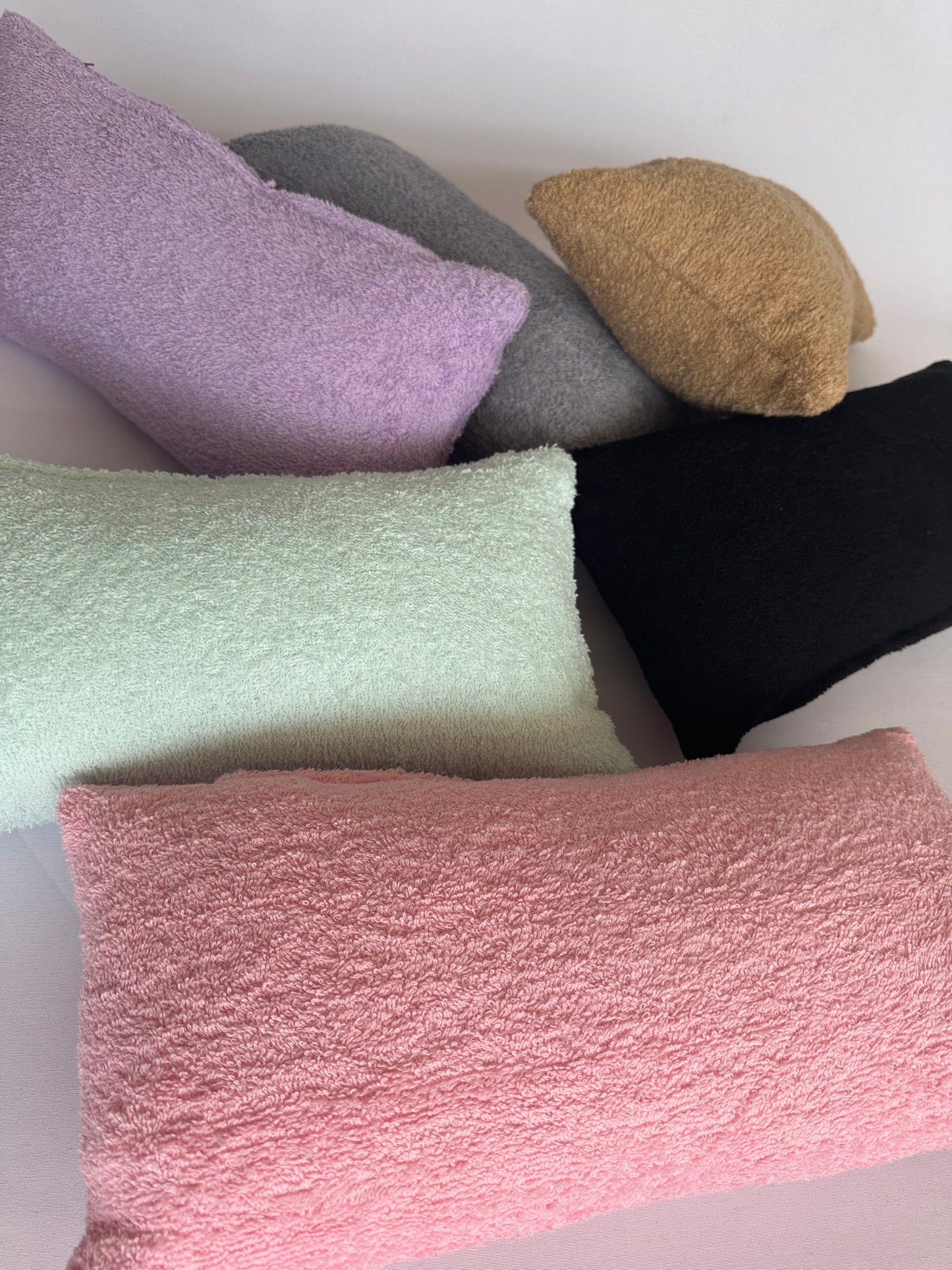 Custom Terry Cloth Pillow Cover - Soft Towelling Lumbar & Colorful Towel Pillow Covers (Only Cover)