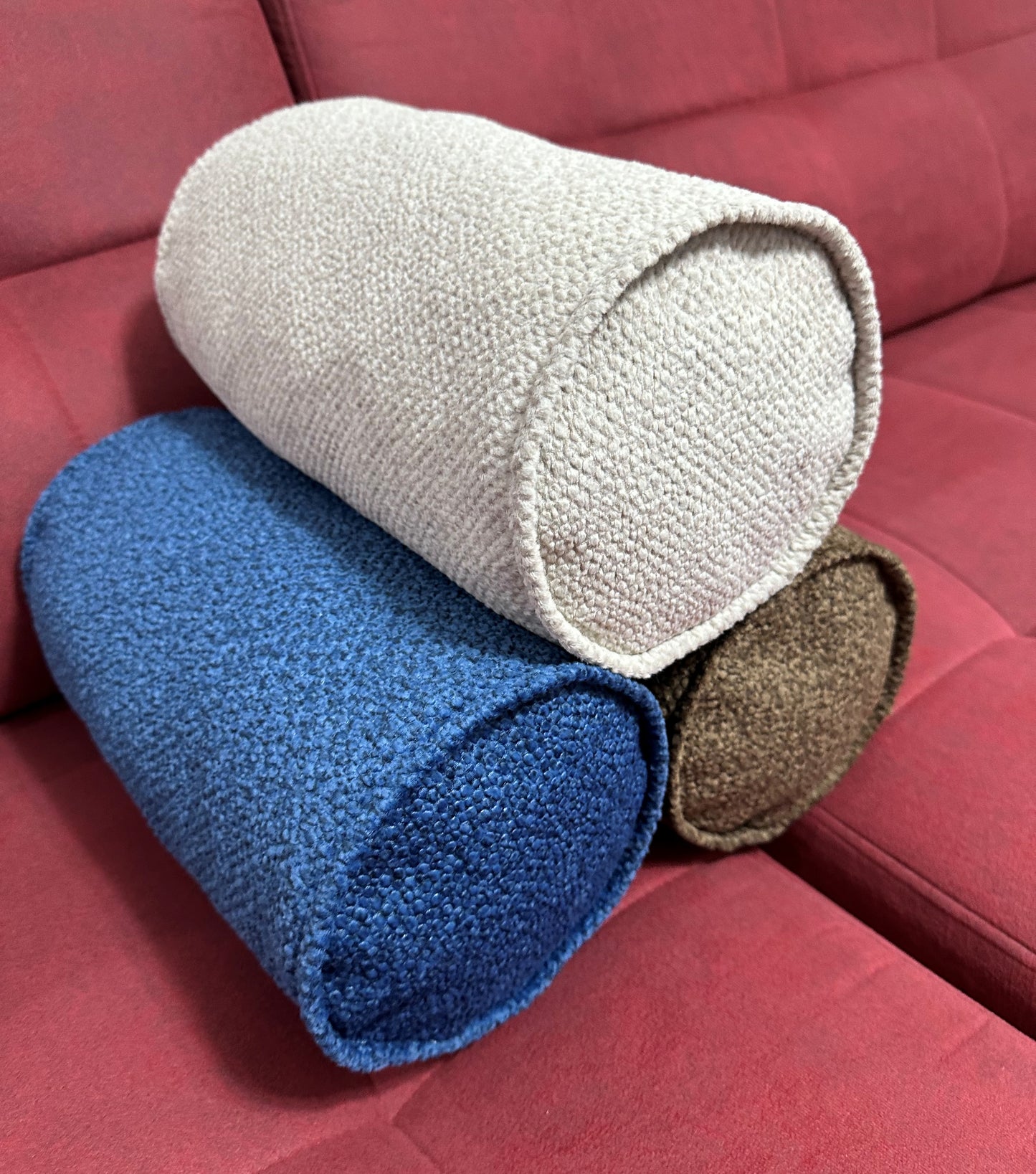 Custom Bolster Pillow Cover - Round Neckroll, Indoor Sofa & Throw Pillow, Custom Size Decorative Bolster