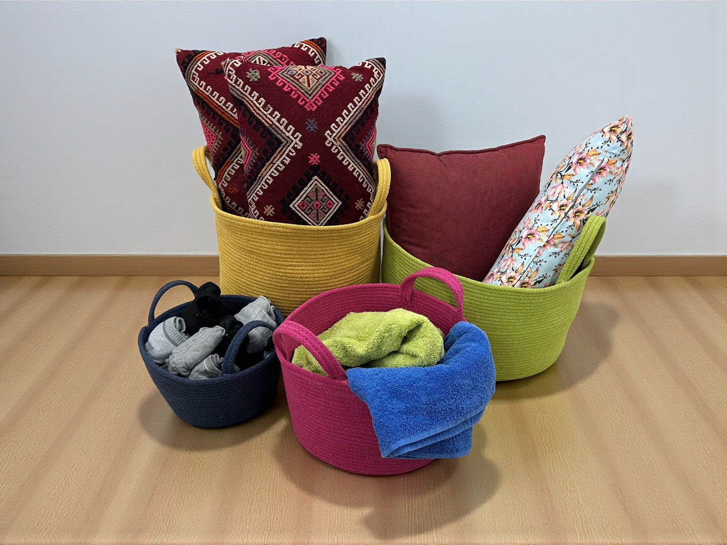 Cotton Rope Storage Basket - Nursery, Toy, and Cloth Organizer, Perfect Gift for Mom