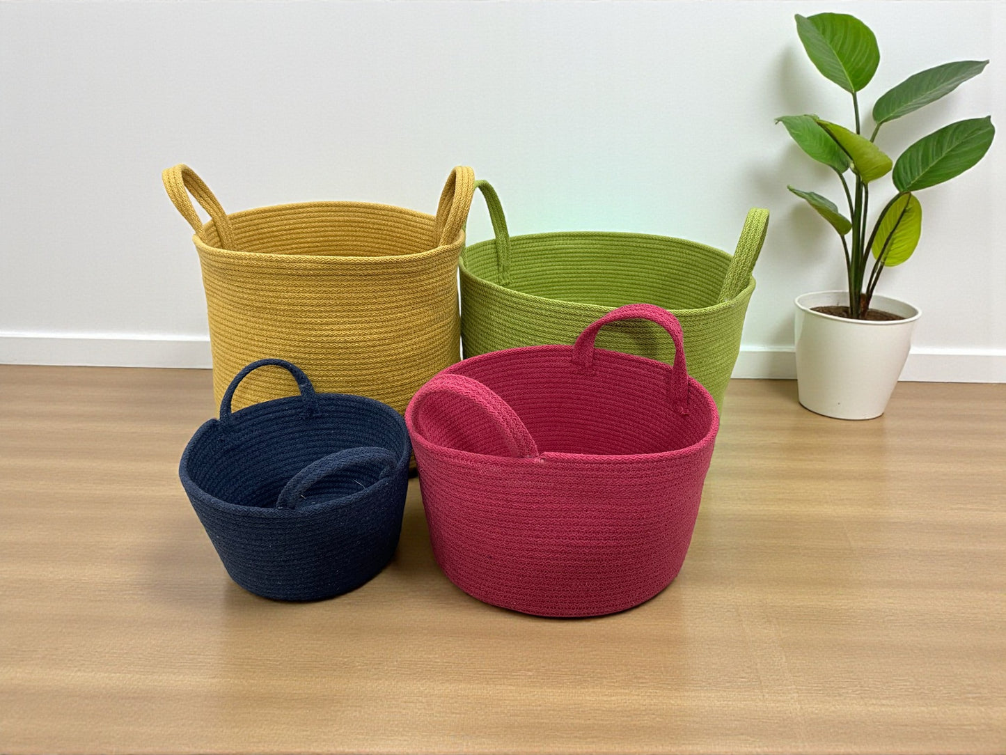 Cotton Rope Storage Basket - Nursery, Toy, and Cloth Organizer, Perfect Gift for Mom