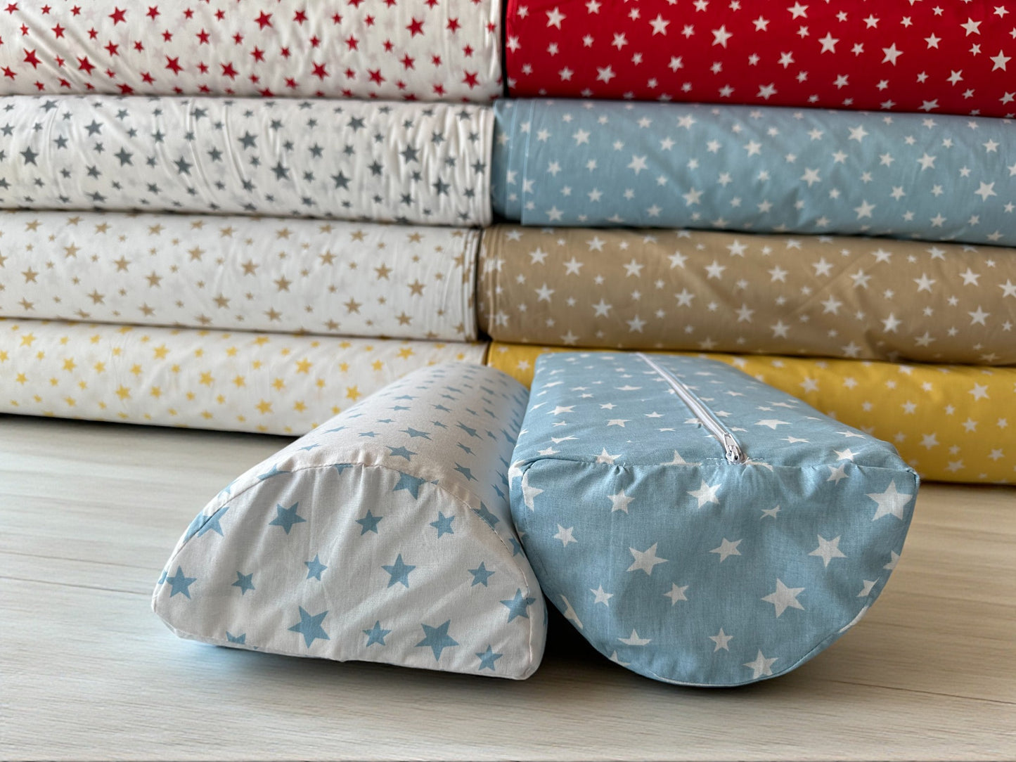 Custom Cotton Half Moon Bolster Pillow Cover - Semi-Round Leg & Knee Support Pillow Case