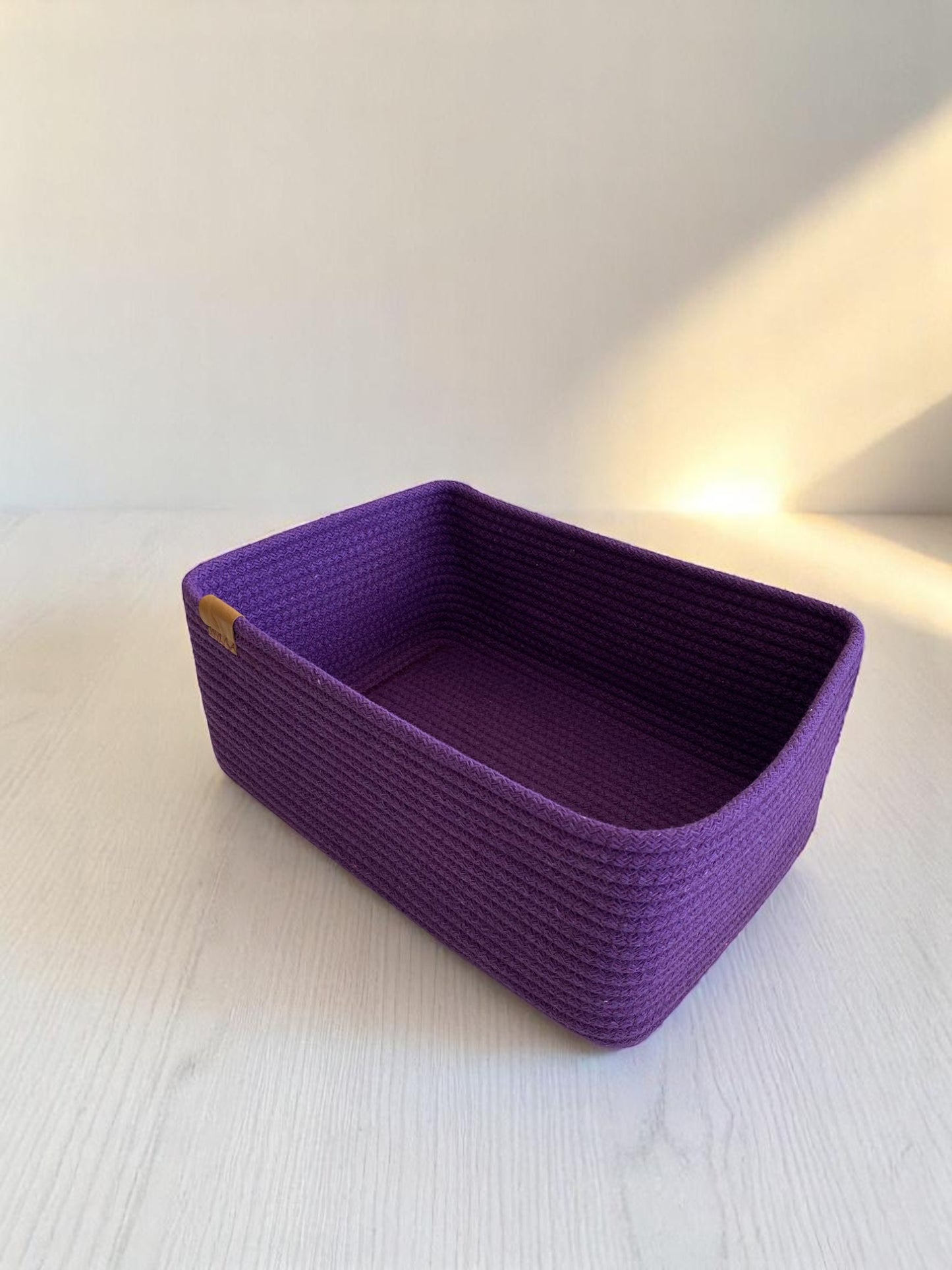 Custom Size Cotton Rope Organizer Basket - Square & Rectangle Storage Bin, Colorful Basket for Home, Housewarming Gift