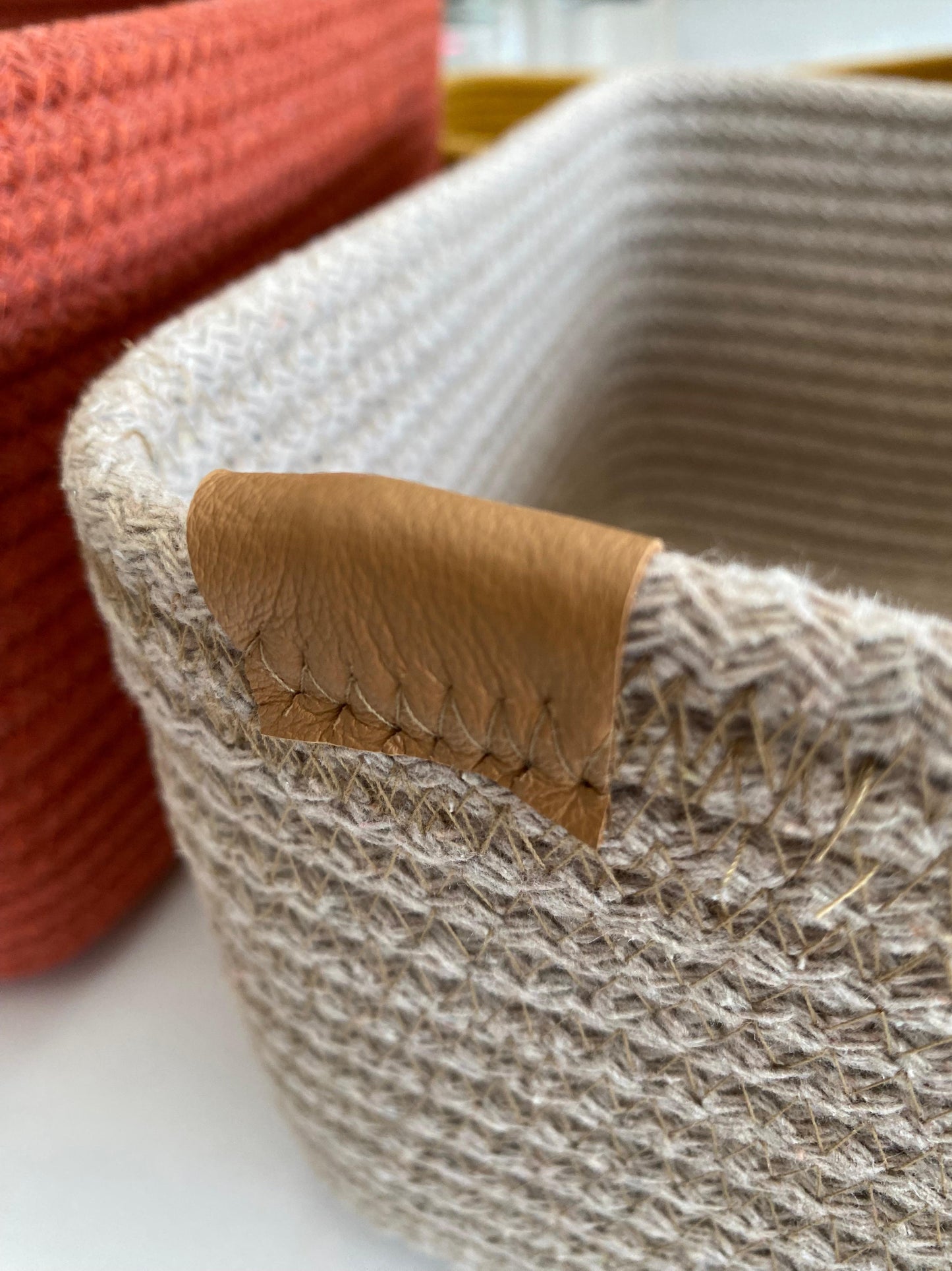 Custom Size Cotton Rope Organizer Basket - Square & Rectangle Storage Bin, Colorful Basket for Home, Housewarming Gift