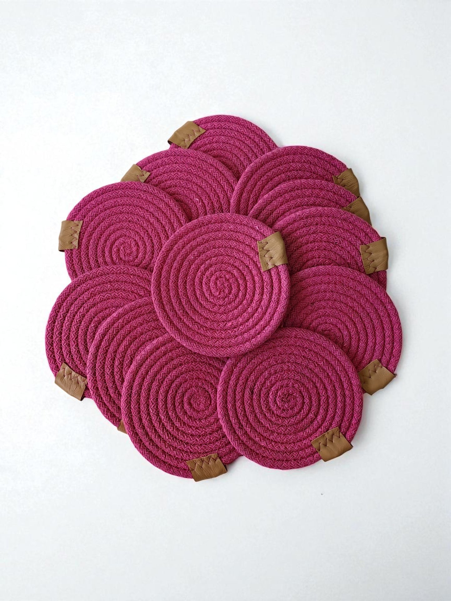 Cotton Rope Coasters - Set of Cotton Rope Coasters - Colorful Table Coasters for Dining Table & Kitchen Décor, Perfect Housewarming Gift