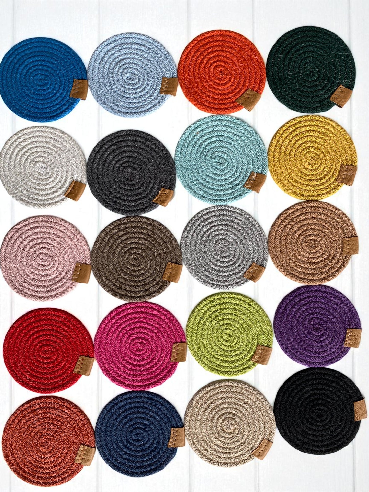 Cotton Rope Coasters - Set of Cotton Rope Coasters - Colorful Table Coasters for Dining Table & Kitchen Décor, Perfect Housewarming Gift
