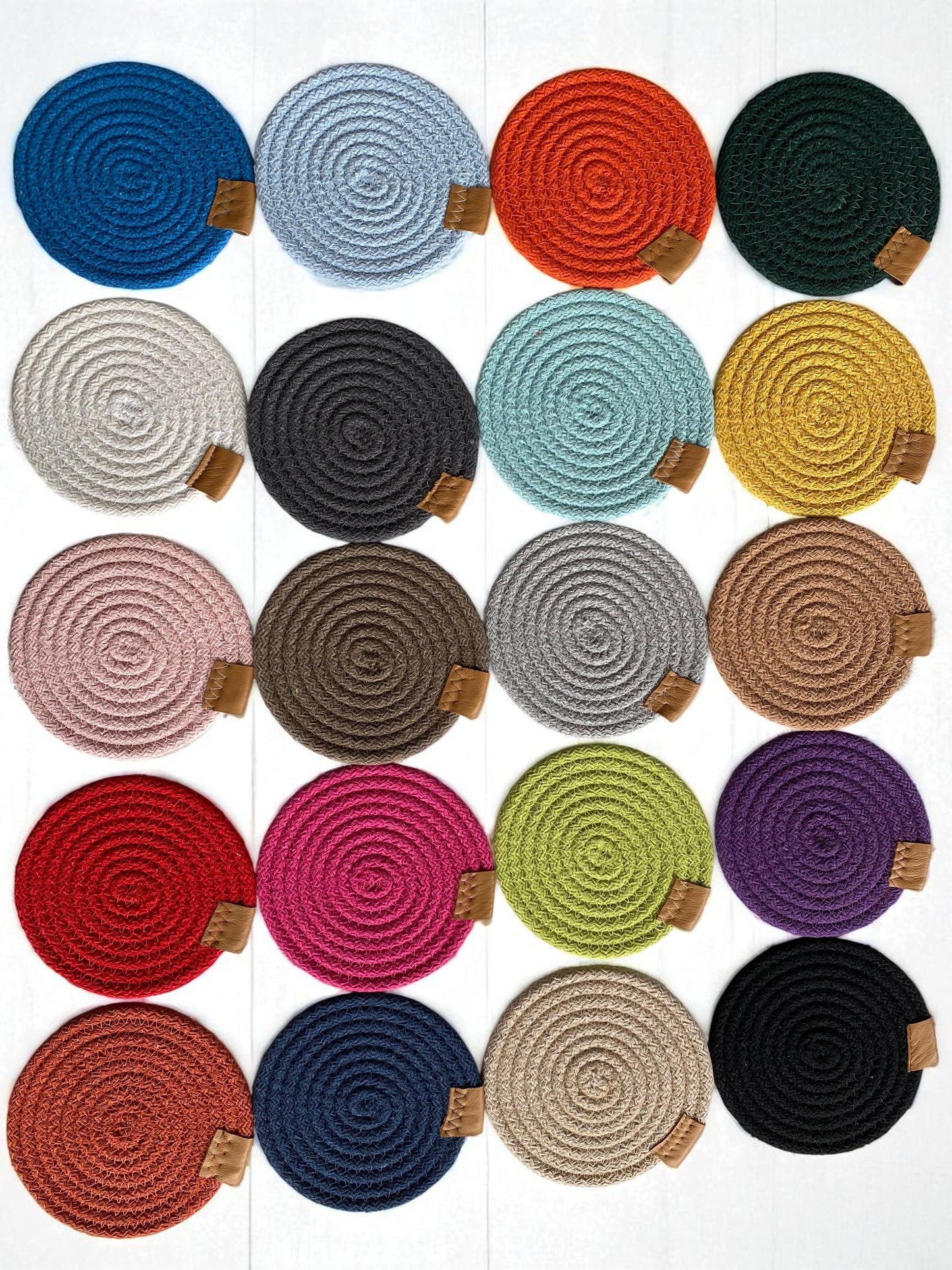 Cotton Rope Coasters - Set of Cotton Rope Coasters - Colorful Table Coasters for Dining Table & Kitchen Décor, Perfect Housewarming Gift