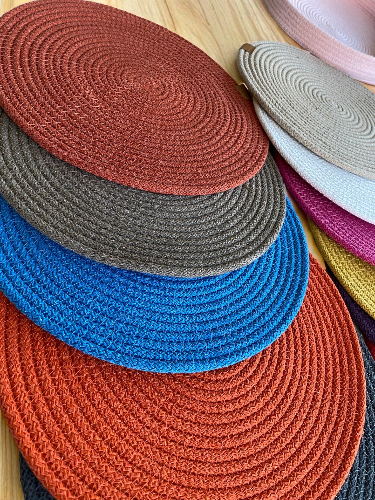 Cotton Rope Placemats - Round, Colorful Dining Table Mats, Decorative Placemats for Dining Table Décor