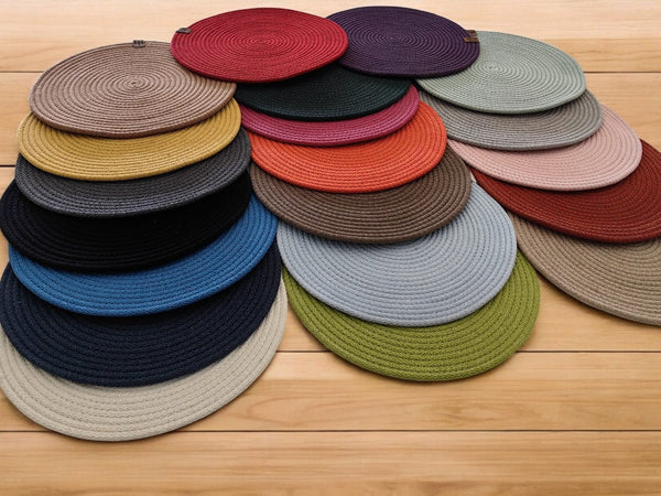Cotton Rope Placemats - Round, Colorful Dining Table Mats, Decorative Placemats for Dining Table Décor
