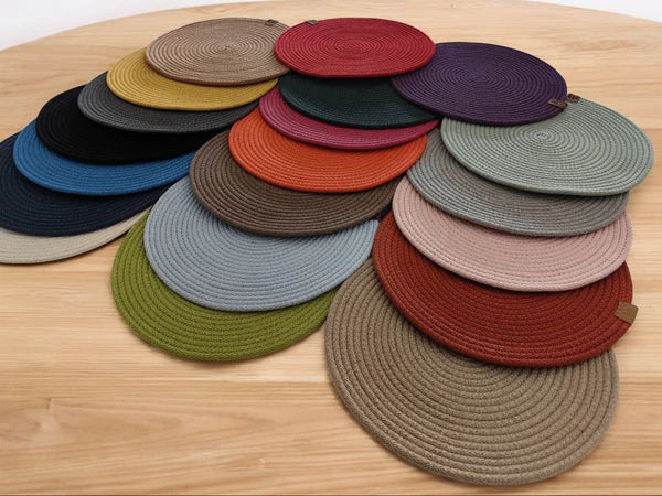 Cotton Rope Placemats - Round, Colorful Dining Table Mats, Decorative Placemats for Dining Table Décor