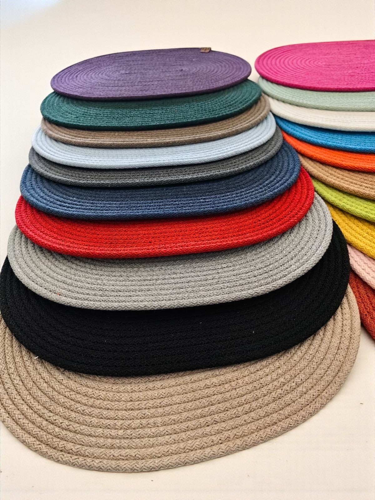 Oval Cotton Rope Placemats - Colorful Dining Table Mats, Decorative Placemats for Dining Table Décor