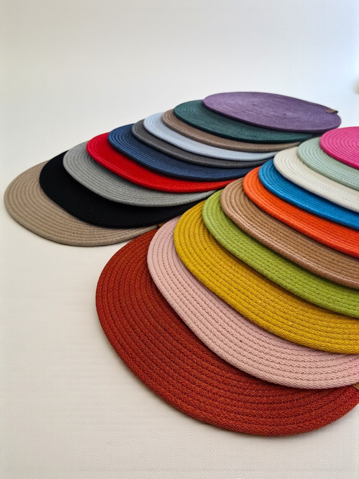Oval Cotton Rope Placemats - Colorful Dining Table Mats, Decorative Placemats for Dining Table Décor