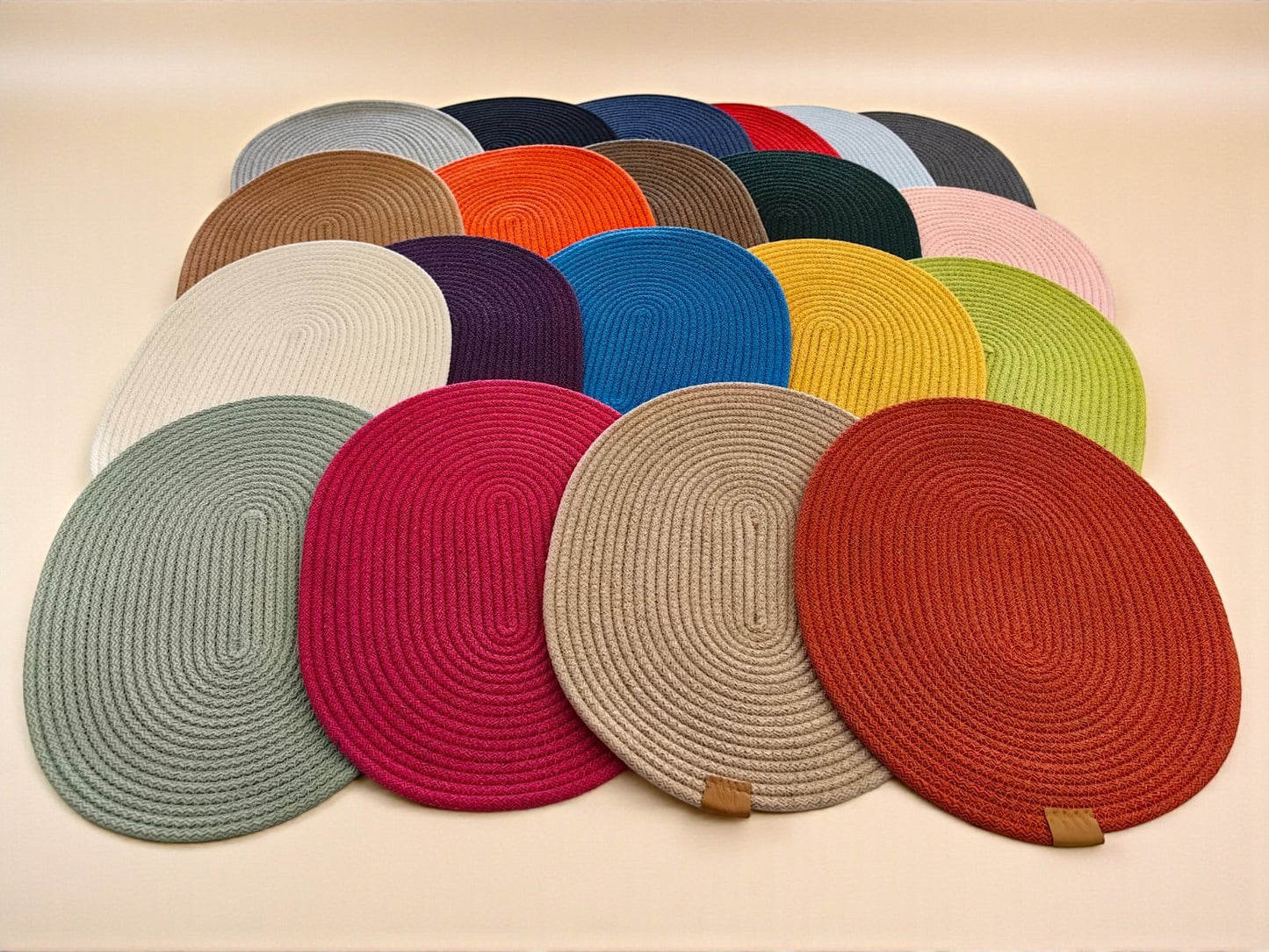 Oval Cotton Rope Placemats - Colorful Dining Table Mats, Decorative Placemats for Dining Table Décor