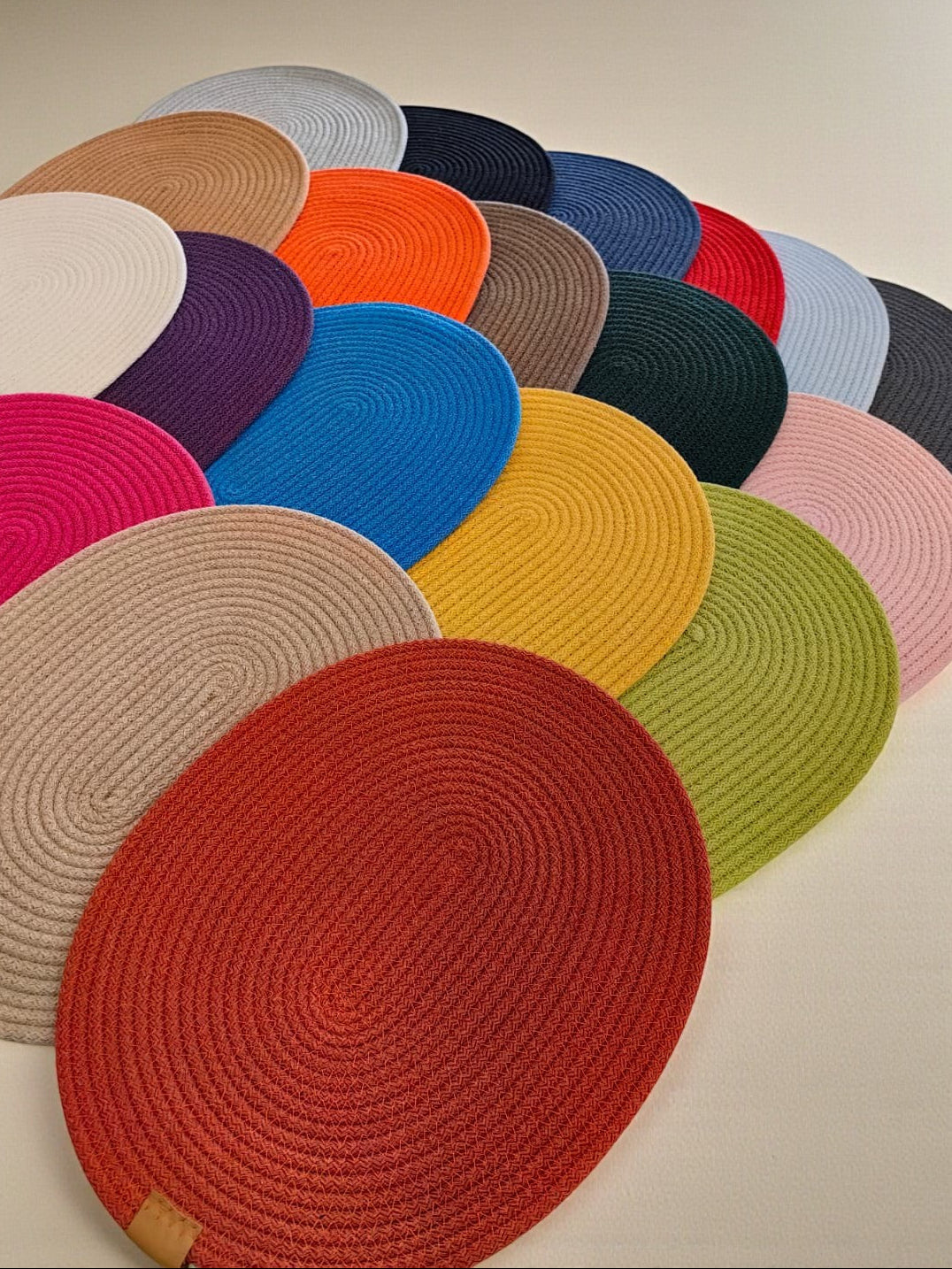 Oval Cotton Rope Placemats - Colorful Dining Table Mats, Decorative Placemats for Dining Table Décor