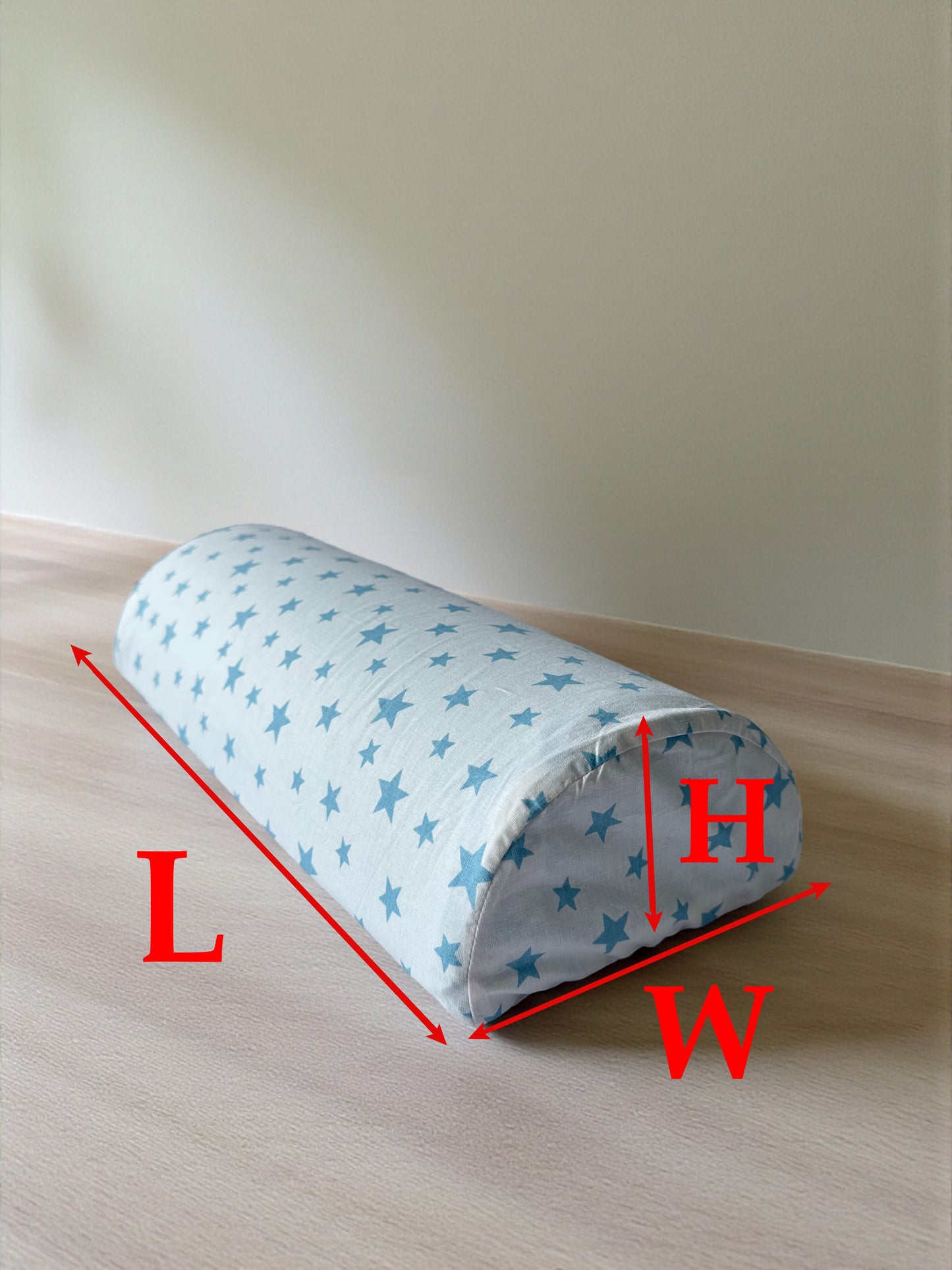 Custom Cotton Half Moon Bolster Pillow Cover - Semi-Round Leg & Knee Support Pillow Case