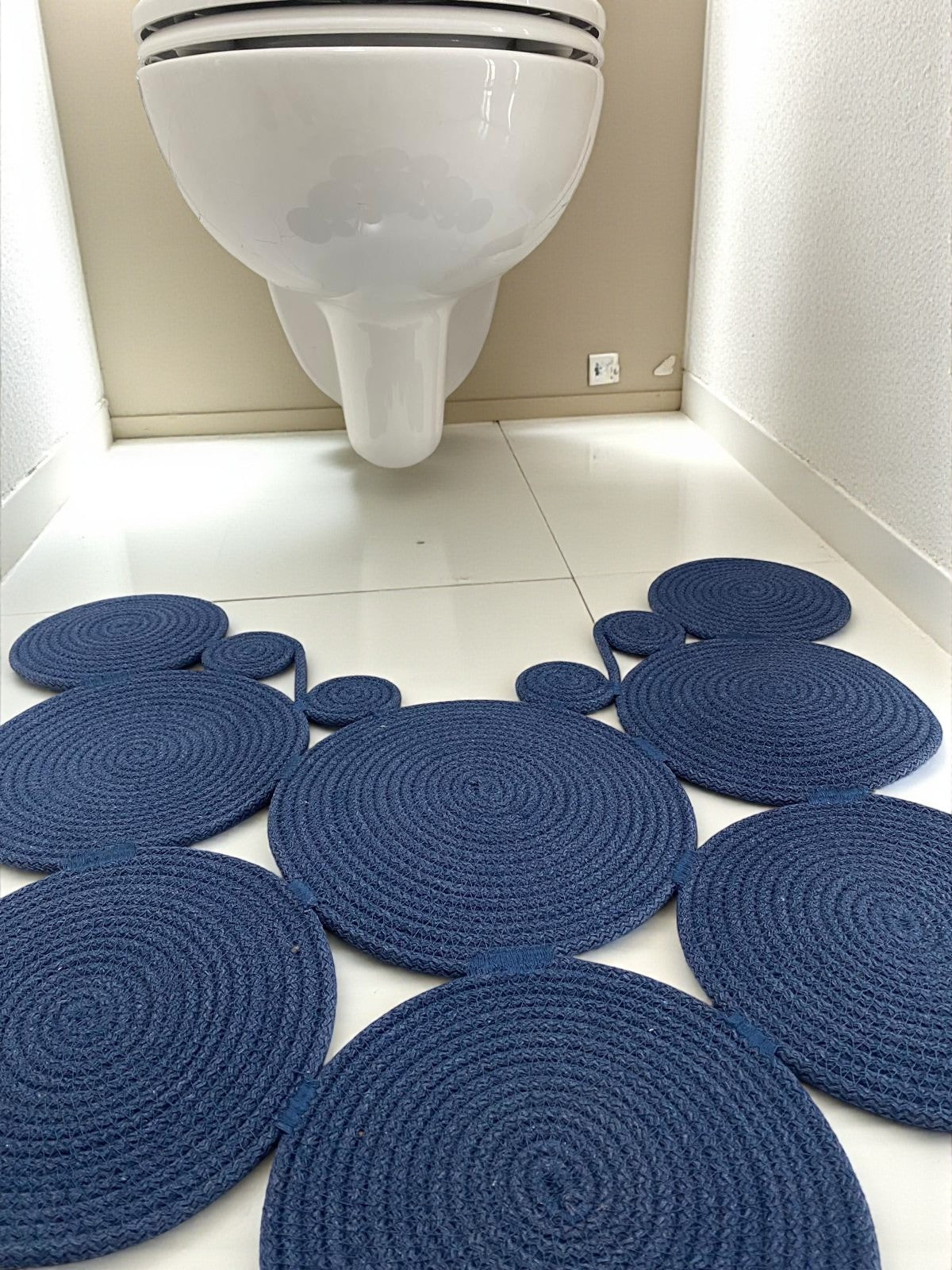 Custom Size Cotton Rope Bathroom Mat - Decorative Toilet Rug, Colorful Housewarming Gift for Bathroom Décor