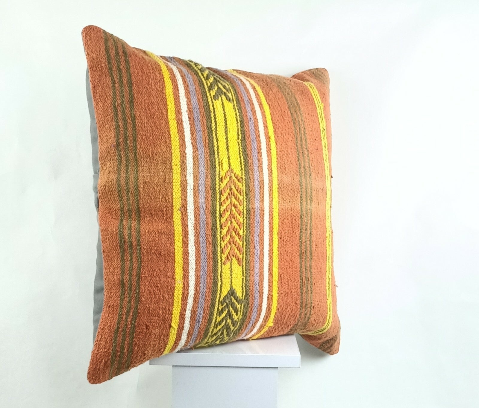 Kilim Pillow Cover 20x20 Home Decorative Handmade Ethnic Oushak Rug Pillow A1238