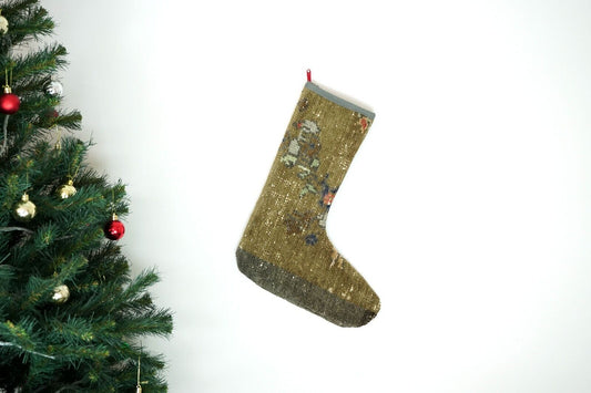 Kilim Christmas Stocking Vintage Rug Stocking Ethnic Decorative Xmas Socks S486