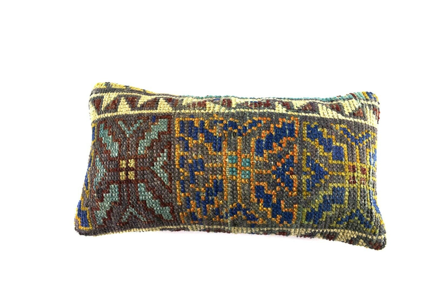 10x20 Kilim Lumbar Pillow Cover Vintage Ethnic Oushak Kilim Pillow Cover A3020