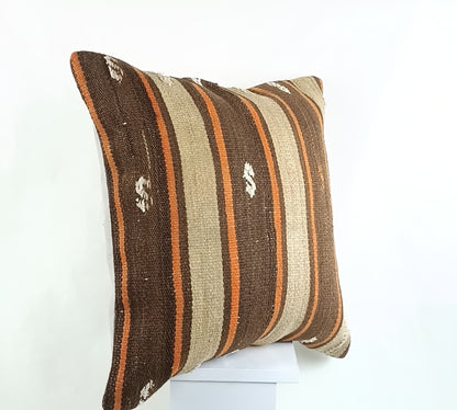 20x20 Kilim Pillow Cover Handmade Vintage Oushak Kilim Cushion Cover 2568