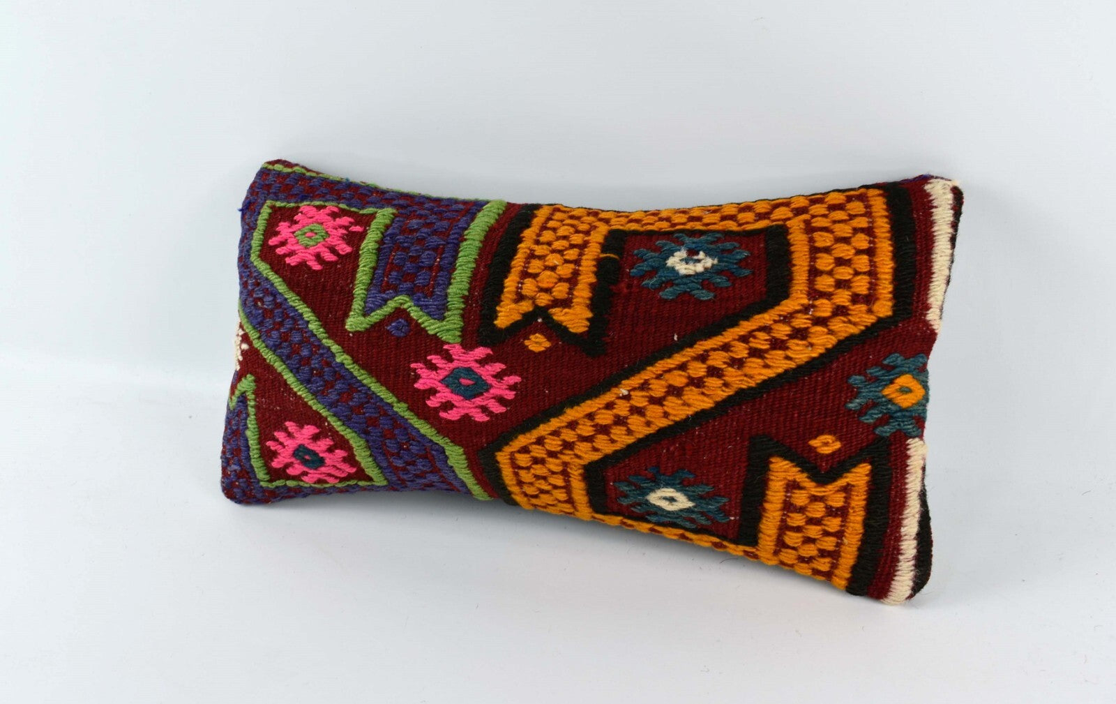 Turkish Cushion Cover 8"x16" Handmade Vintage Boho Ethnic Throw Pillow Case 4452