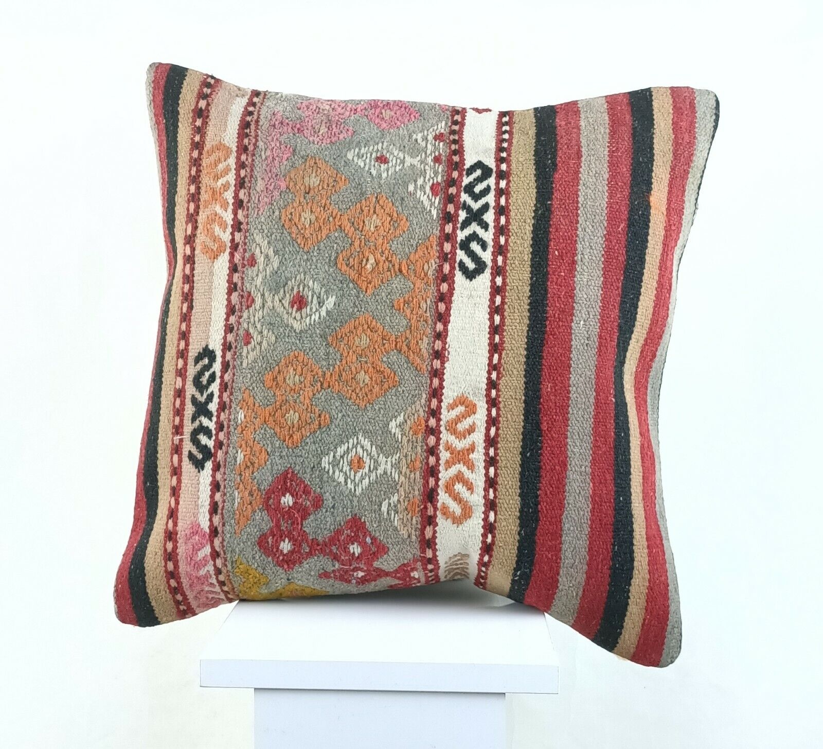 Kilim Pillow Cover 16x16 Oriental Traditional Handmade Bohemian Cushion A1155