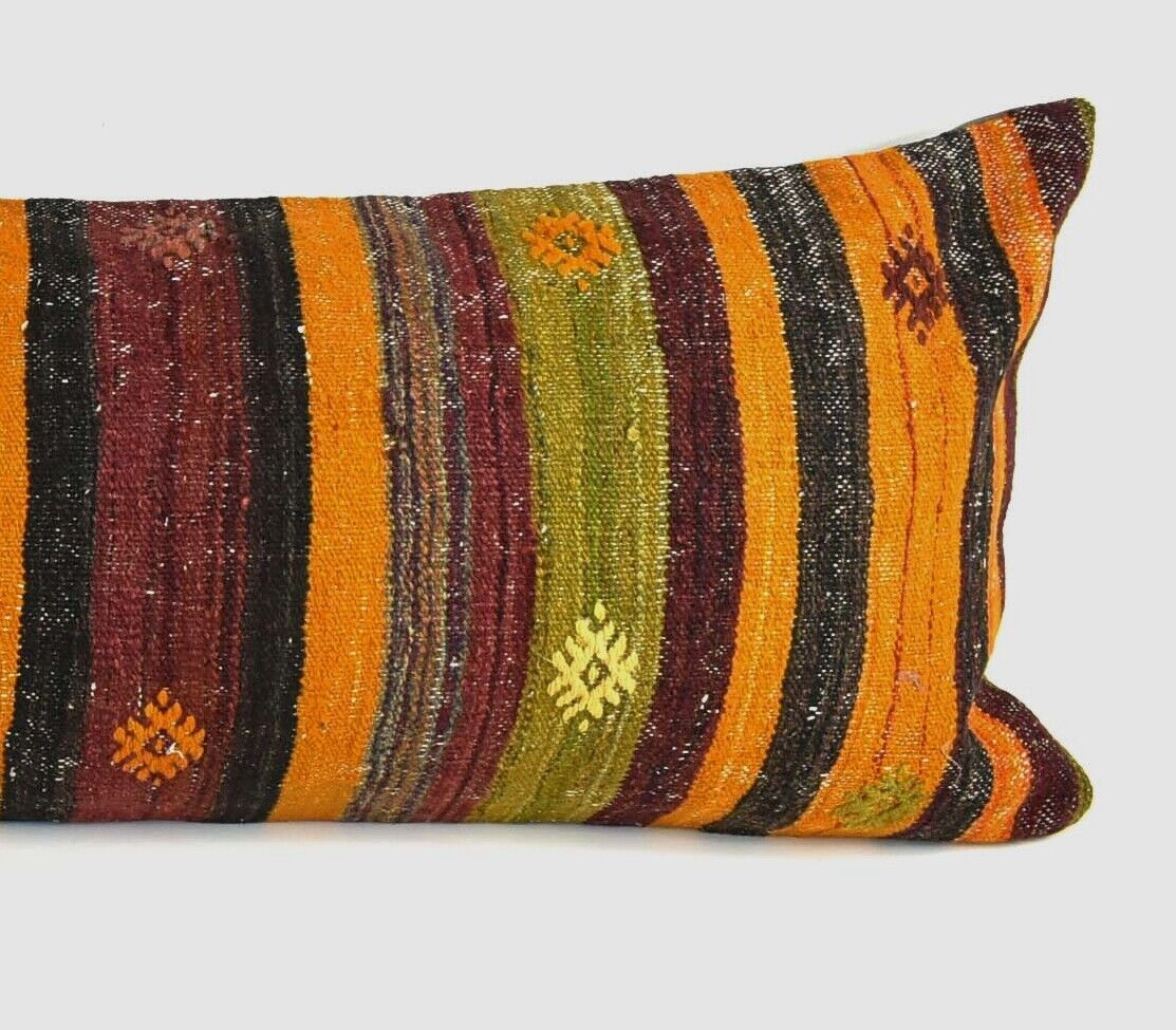 16x48 Kilim Pillow Cover Handmade Extra Large Turkish Lumbar Throw Pillow A2117