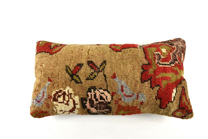 Kilim Lumbar Pillow Cover 10x20 Decorative Handmade Sofa Couch Cushion A2751