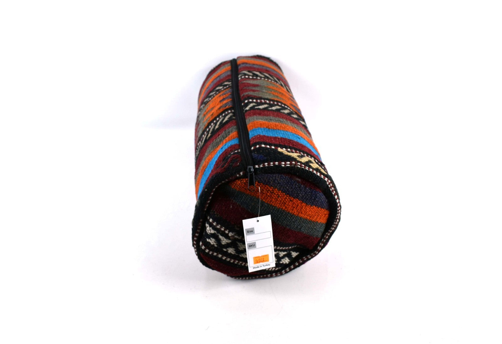 Kilim Bolster Pillow Cover 8x20 in Tribal Vintage Turkish Carpet Bolster Cushion