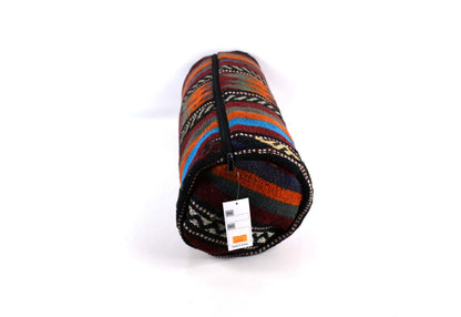 Kilim Bolster Pillow Cover 8x20 in Tribal Vintage Turkish Carpet Bolster Cushion