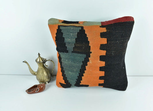 Kilim Pillow Cover 14x14 Vintage Home Decorative Sofa Couch Cushion A1749