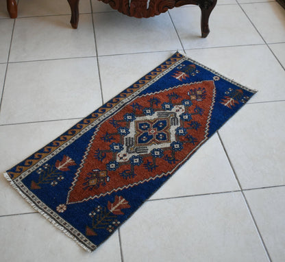 Turkish Runner 3.3x1.4 ft Runner Vintage Oushak Runner Small Faded Runner Y11