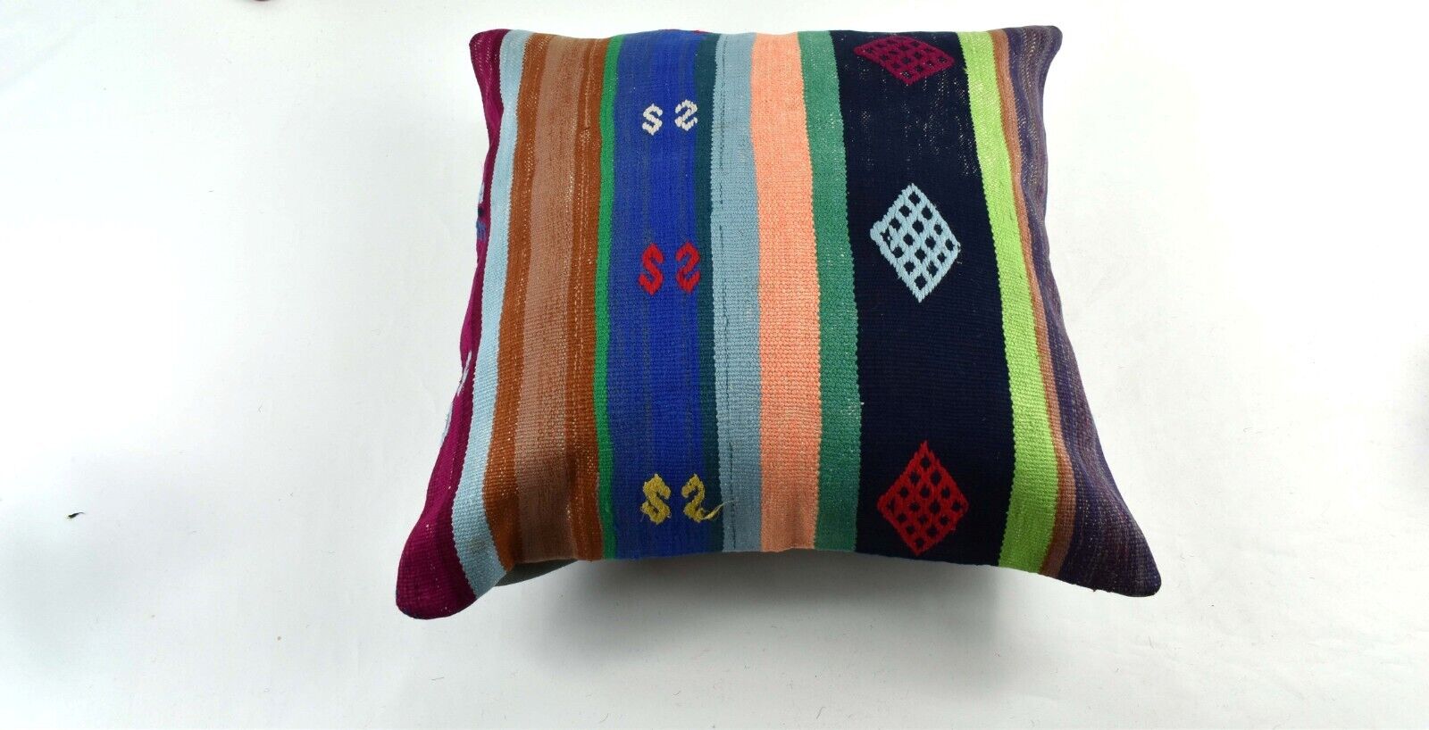 20x20 Kilim Pillow Cover Handmade Vintage Oushak Kilim Cushion Cover 3503