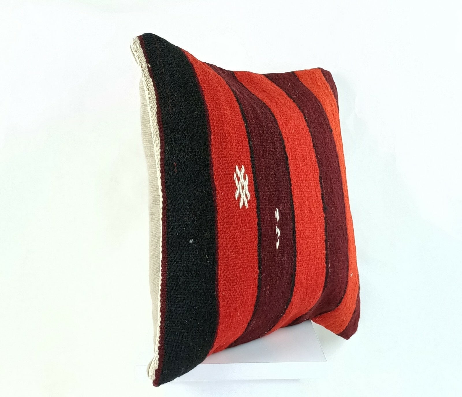 Kilim Sofa Pillow Cover 16x16 Handmade Vintage Pillow Boho Cushion Cover A698