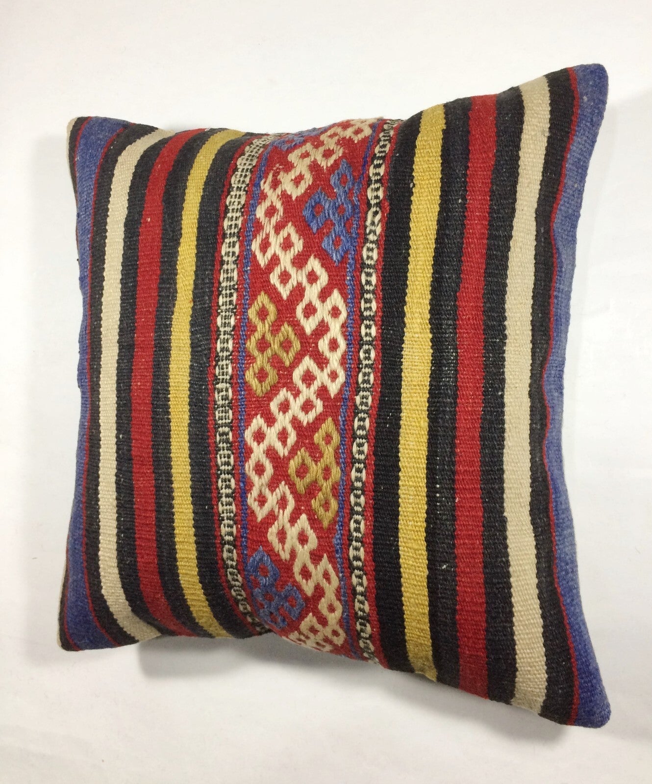 18"x18" Kilim Pillow Cover  Handmade Turkish Vintage Cushion Tribal Lumbar 208