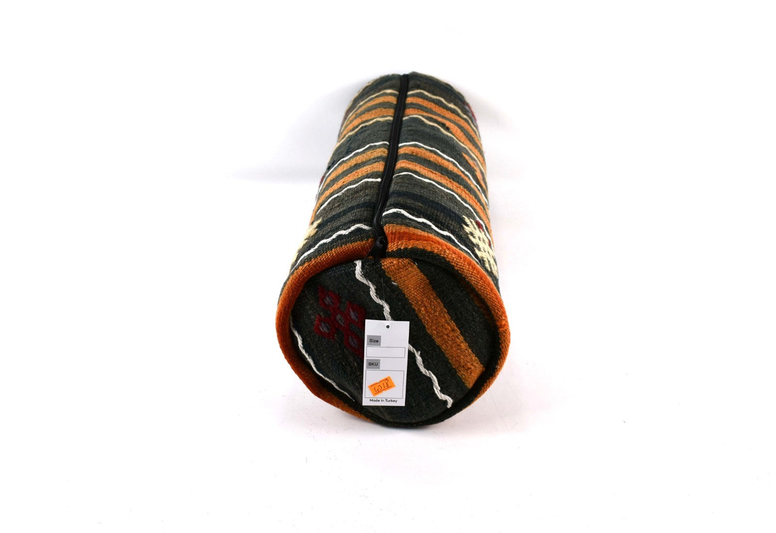 Kilim Bolster Pillow Cover 8x20 in Tribal Vintage Turkish Carpet Bolster Cushion