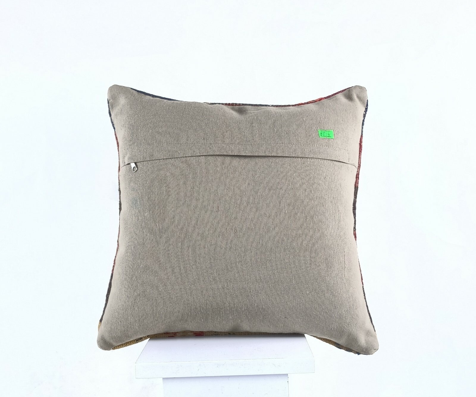  Turkish Kilim Pillow Cover 16x16 Home Decorative Wool Oushak Rug Cushion A516