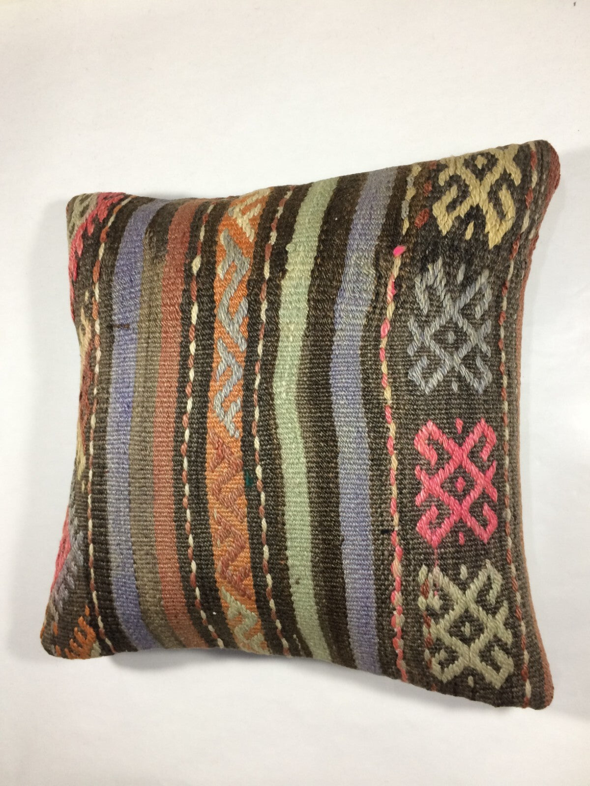 18"x18" Kilim Pillow Cover  Handmade Turkish Vintage Cushion Tribal Lumbar 732
