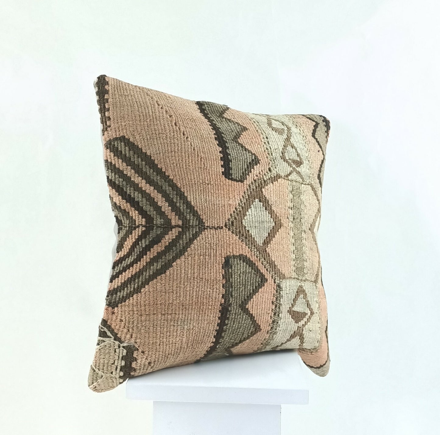 Kilim Pillow Cover 16x16 Oriental Traditional Handmade Boho Lumbar Cushion  A873