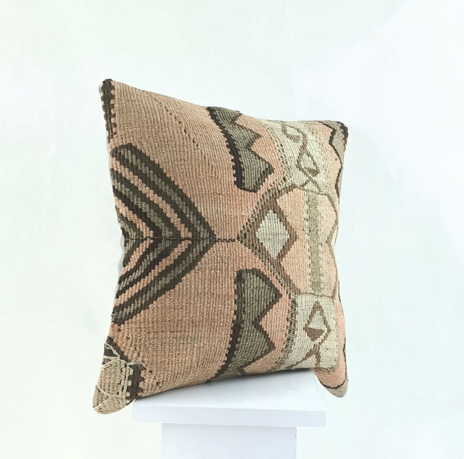 Kilim Pillow Cover 16x16 Oriental Traditional Handmade Boho Lumbar Cushion  A873