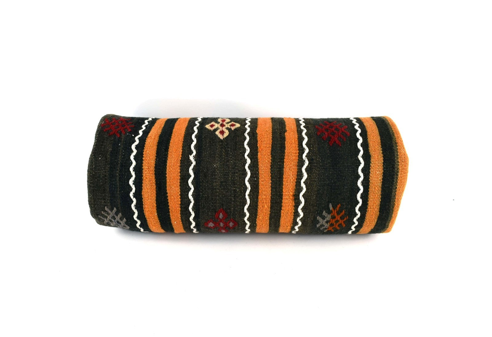 Kilim Bolster Pillow Cover 8x20 in Tribal Vintage Turkish Carpet Bolster Cushion