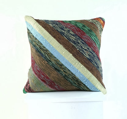 20x20 Kilim Pillow Cover Handmade Vintage Oushak Kilim Cushion Cover 2363