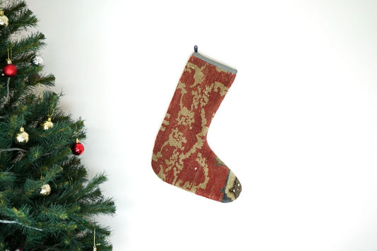 Kilim Christmas Stocking Vintage Rug Stocking Ethnic Decorative Xmas Socks S539